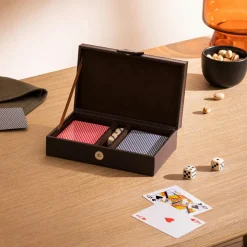 Coffret jeu Cartes bois (19 cm) Jule Marron