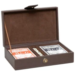 Coffret jeu Cartes bois (19 cm) Jule Marron