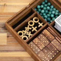 Coffret jeu solitaire en manguier Naturel