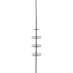 Colonne de rangement douche extensible (de 115 à 289 cm) Téléscopique Noir mat