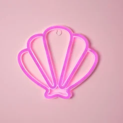 Coquillage lumineux néon enfant (H20 cm) Rose