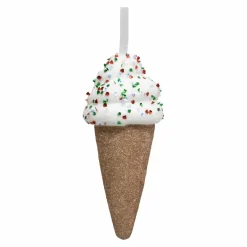 Cornet de glace à suspendre (H15 cm) Gourmandise pailleté