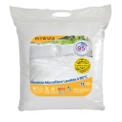 Couette Chaude (140 x 200 cm) Microfibre Lavable à 95°C Blanche
