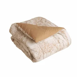 Couette imprimée et deux taies d'oreiller coton (200 x 200 cm) Lara Marron