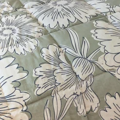 Couette imprimée et une taie d'oreiller coton (140 x 200 cm) Lara Vert