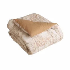 Couette imprimée et une taie d'oreiller en coton (140 x 200 cm) Lara Marron