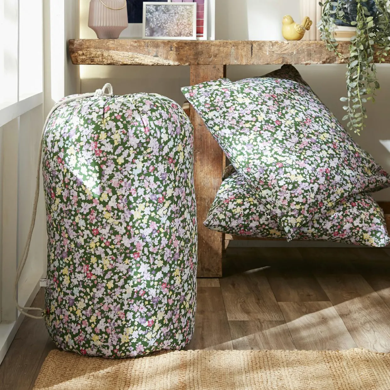 Couette imprimée tempérée (140 x 200 cm) et une taie coton Myosotis Multicolore