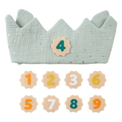 Couronne d'anniversaire enfant coton (40 cm) Roi Verte