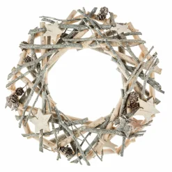 Couronne de Noël branchage (D30 cm) Bois Naturel