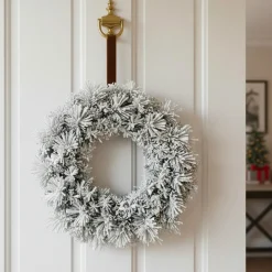 Couronne de Noël (D50 cm) Edmonton Vert enneigé