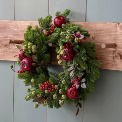 Couronne de Noël (D40 cm) Pommes sucrées Rouge