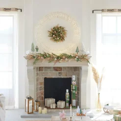 Couronne de Noël Géante lumineuse Micro 1800 LED (D116 cm) Éclats Argent et blanc chaud