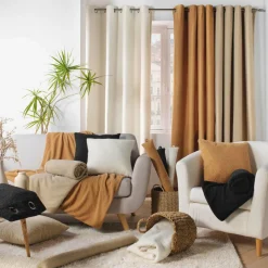 Coussin bas de porte bouclette (80 x 10 cm) Wooly Beige