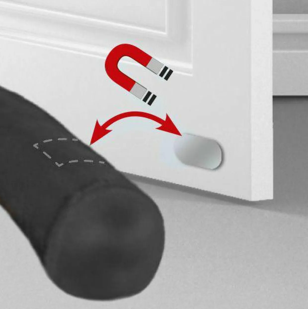 Coussin bas de porte polycoton (L80 x 7,5 cm) Aimanté Chocolat