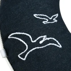 Coussin bouée en coton (50 cm) Bordemer Bleu marine