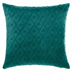 Coussin carré (40 cm) 3D Losange Bleu canard