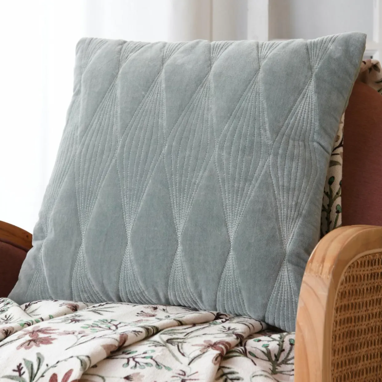 Coussin carré (40 cm) Naomie Vert jade