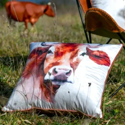 Coussin carré (50 x 50 cm) Fernande Marron cognac