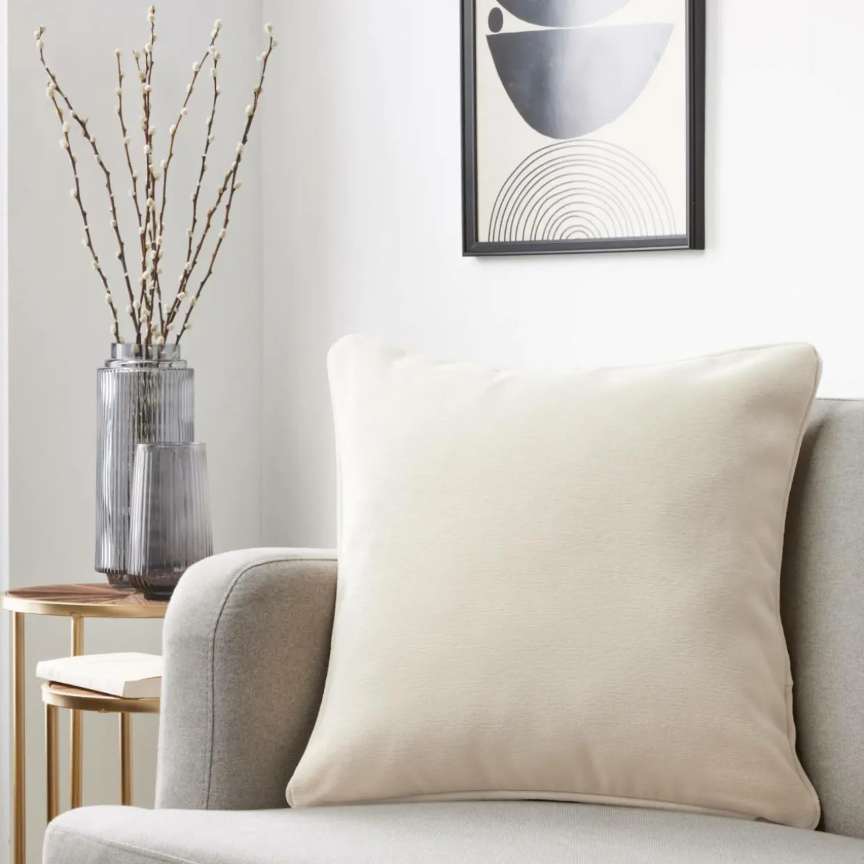 Coussin carré (50 x 50 cm) Minuit Beige sable