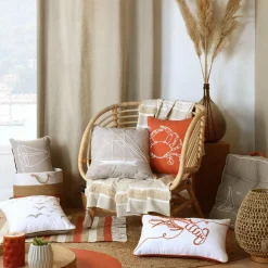 Coussin carré coton (40 cm) Yacht Gris