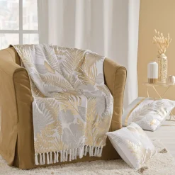 Coussin carré coton (50 x 50 cm) Melisse Or