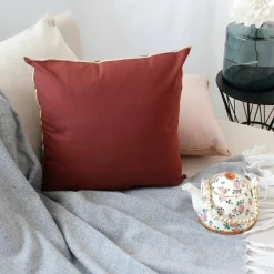 Coussin carré coton (40 x 40 cm) Harmony Rouge grenat
