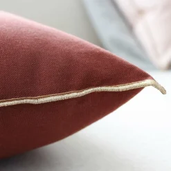 Coussin carré coton (40 x 40 cm) Harmony Rouge grenat