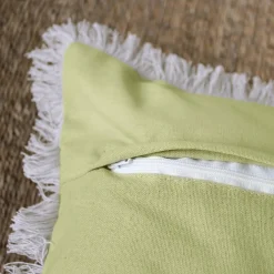 Coussin carré coton (40 x 40 cm) Herbier uni Vert tilleul