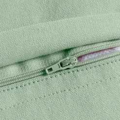 Coussin carré coton (45 x 45 cm) Pixel franges Vert menthe