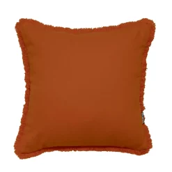 Coussin carré coton (45 x 45 cm) Pixel franges Terracotta