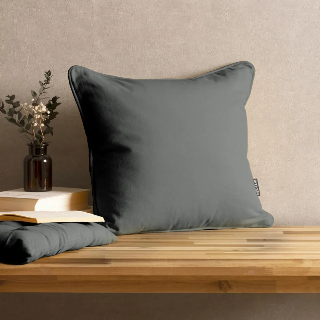 Coussin carré coton (40 x 40 cm) Pixel Gris anthracite