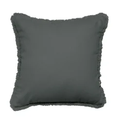 Coussin carré coton (45 x 45 cm) Pixel franges Gris anthracite