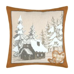 Coussin carré coton (45 x 45 cm) Wildforest Ecru