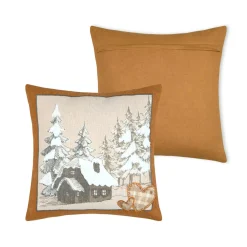 Coussin carré coton (45 x 45 cm) Wildforest Ecru