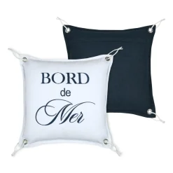 Coussin carré coton (45 x 45 cm) Bordemer Blanc
