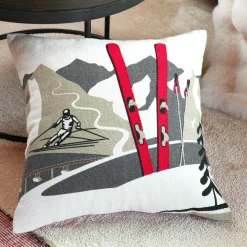 Coussin carré coton (40 x 40 cm) Villard Gris