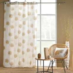 Coussin carré coton (40 x 40 cm) Lotus Jaune ocre