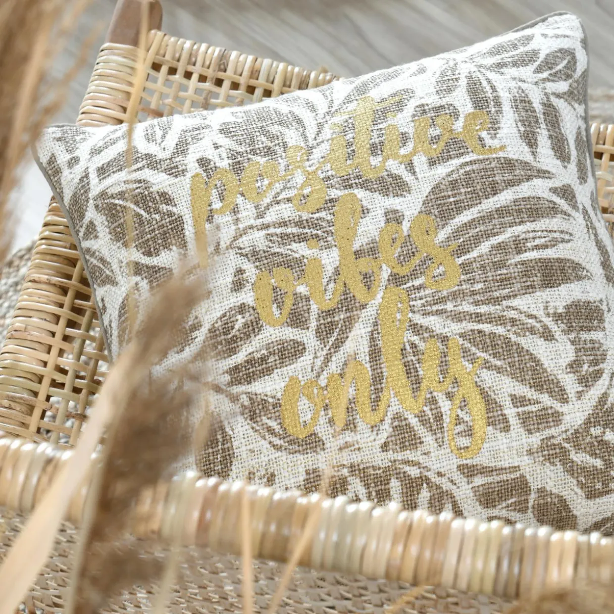 Coussin carré coton (40 x 40 cm) Hemera Taupe