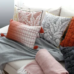 Coussin carré coton (40 x 40 cm) Bundi Terracotta