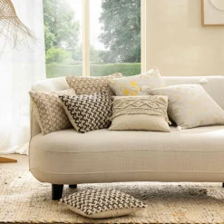 Coussin carré coton (40 x 40 cm) Loumeo Beige