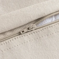 Coussin carré coton (45 x 45 cm) Pixel franges Beige