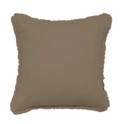 Coussin carré coton (45 x 45 cm) Pixel franges Taupe