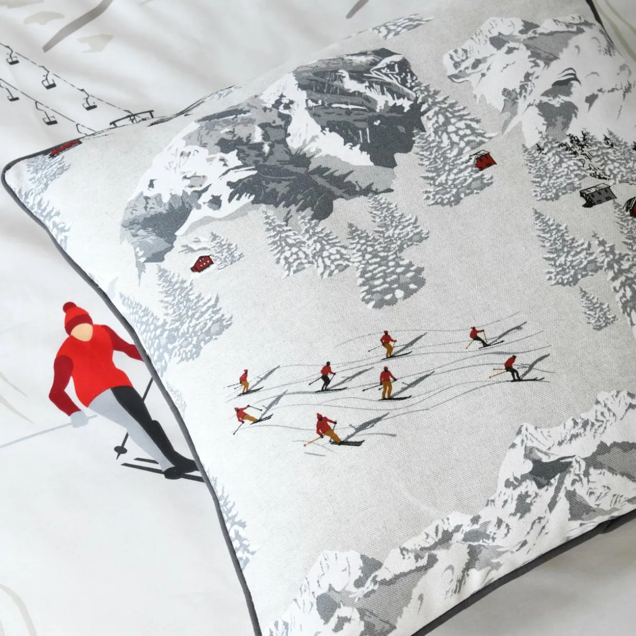 Coussin carré coton (50 x 50 cm) Meribel Gris