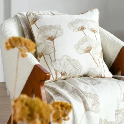 Coussin carré coton (45 x 45 cm) Oriana Ecru