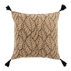 Coussin carré coton et jute (40 x 40 cm) Nama Noir