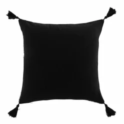Coussin carré coton et jute (40 x 40 cm) Nama Noir