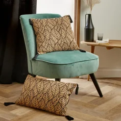 Coussin carré coton et jute (40 x 40 cm) Nama Noir