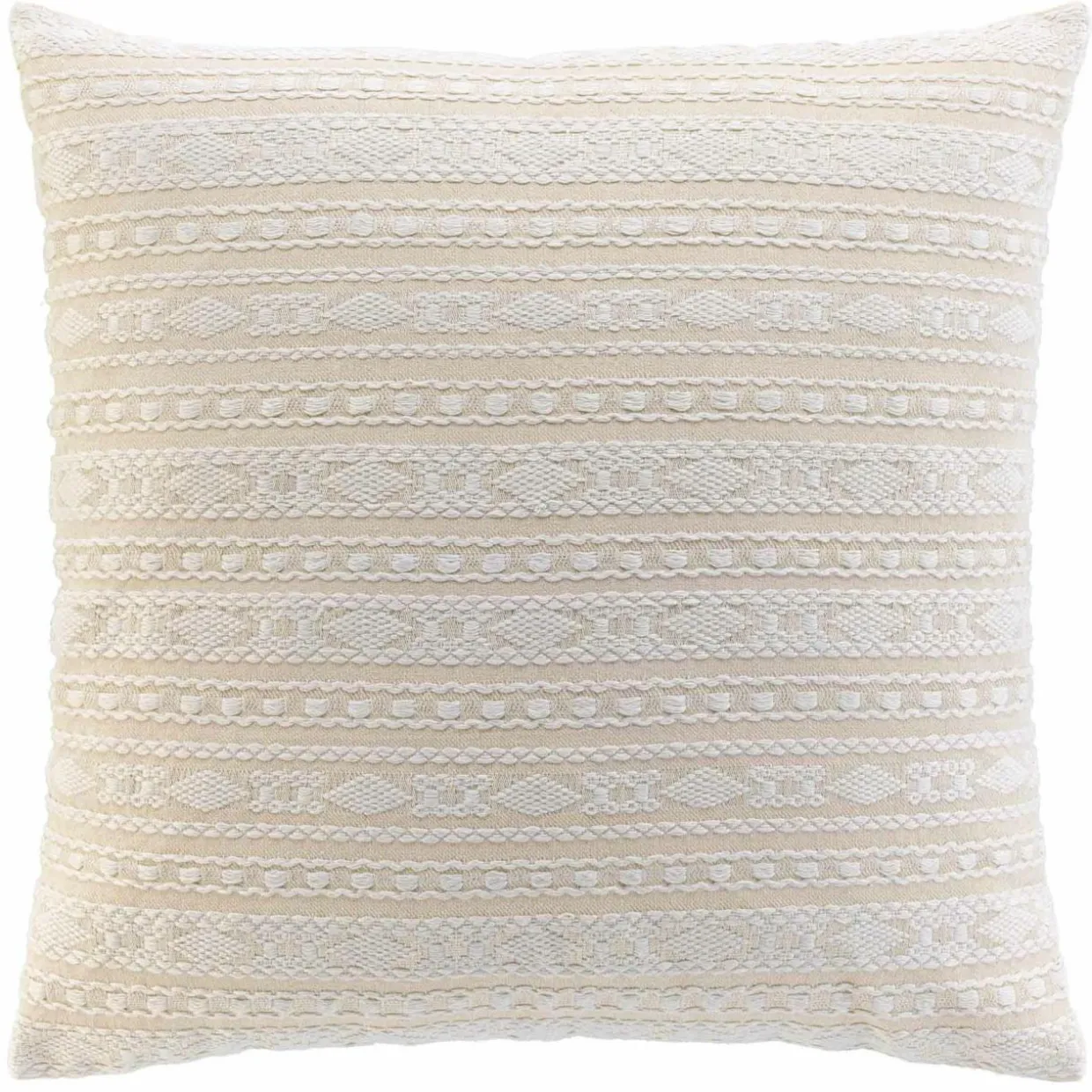 Coussin carré coton tissé (60 x 60 cm) Ilies Beige