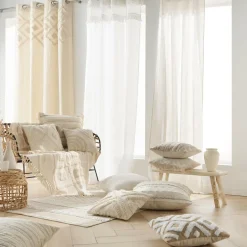 Coussin carré coton tissé (60 x 60 cm) Atlas Beige