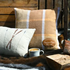 Coussin carré en coton (45 x 45 cm) Wildforest Camel